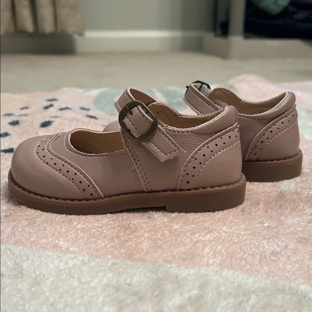 MG Baby Blush Pink Kids Dress Shoes with Strap